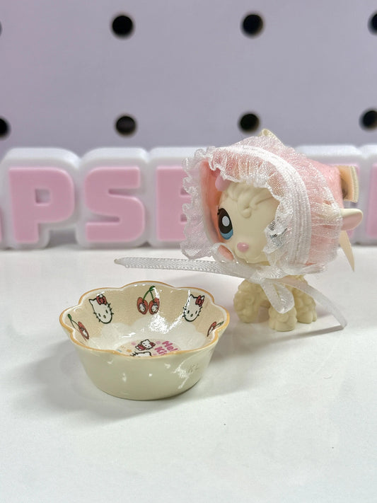 Mini Dessert Bowls Set for LPS | Kawaii Pink & Cream Bowl Trinkets