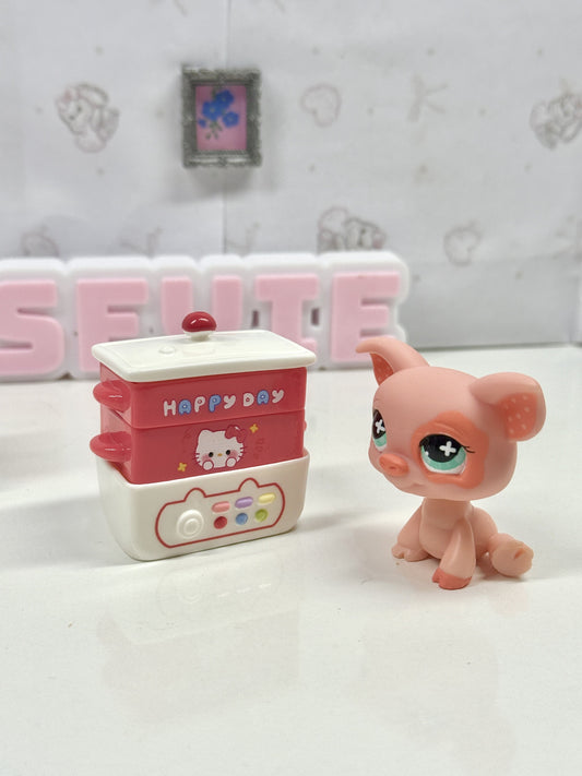 Miniature Kawaii Slow Cooker Crock Pot for Littlest Pet Shop (LPS) | Dollhouse Kitchen Appliance with Optional Food