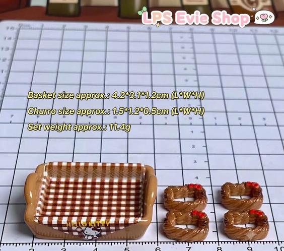 Miniature Picnic Tray & Bow Pastry Set (5 Pcs) | Dollhouse Bakery & Cafe Food
