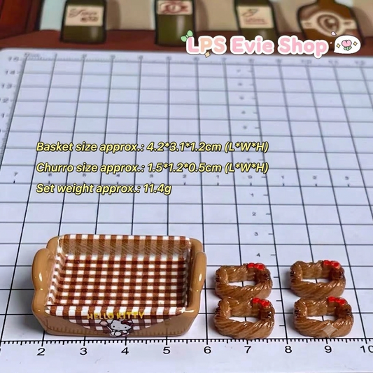 Miniature Picnic Tray & Bow Pastry Set (5 Pcs) | Dollhouse Bakery & Cafe Food