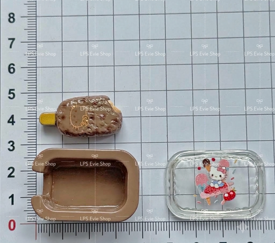 Miniature Cute Popsicle Ice Cream Tub with Clear Lid | Dollhouse Cafe & Dessert Food Set