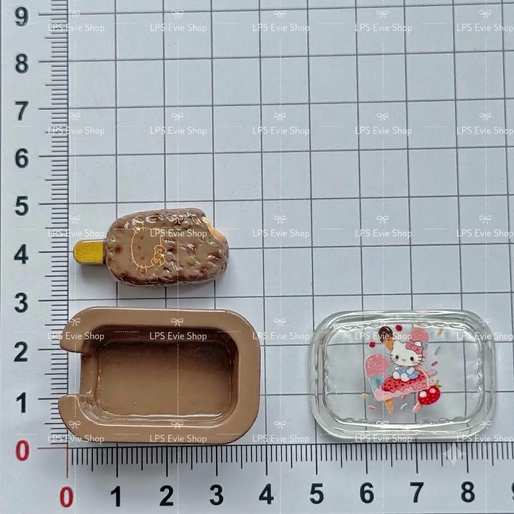 Miniature Cute Popsicle Ice Cream Tub with Clear Lid | Dollhouse Cafe & Dessert Food Set