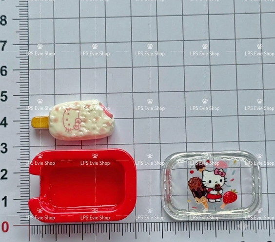 Miniature Cute Popsicle Ice Cream Tub with Clear Lid | Dollhouse Cafe & Dessert Food Set