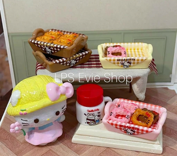 Miniature Picnic Tray & Bow Pastry Set (5 Pcs) | Dollhouse Bakery & Cafe Food