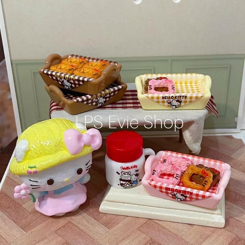 Miniature Picnic Tray & Bow Pastry Set (5 Pcs) | Dollhouse Bakery & Cafe Food