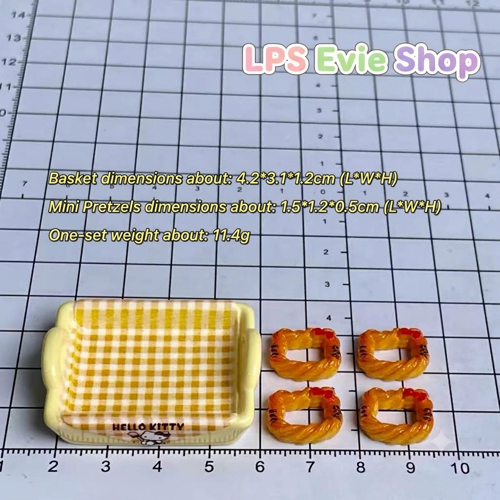 Miniature Picnic Tray & Bow Pastry Set (5 Pcs) | Dollhouse Bakery & Cafe Food