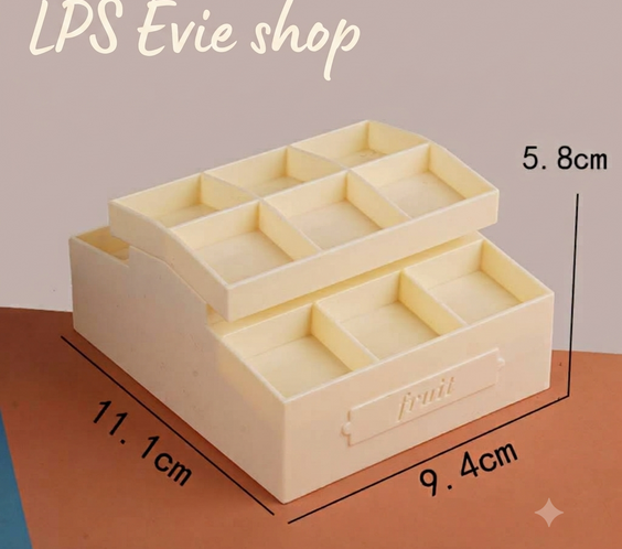 Miniature 2-Tier Food Display Crate with Mini Foods Set  | Dollhouse Market & Cafe Food Props