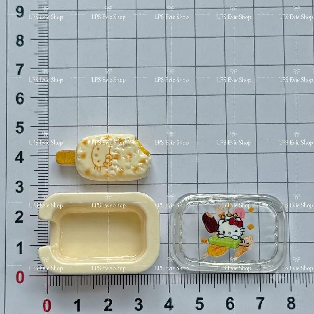 Miniature Cute Popsicle Ice Cream Tub with Clear Lid | Dollhouse Cafe & Dessert Food Set