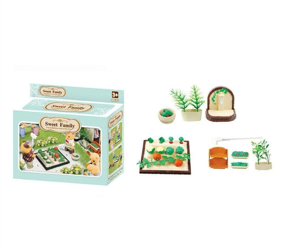 Miniature Vegetable Garden 30-Piece Playset | Dollhouse Farming Patch, Planters, Veggies & Tool for LPS & 1:12 Dioramas