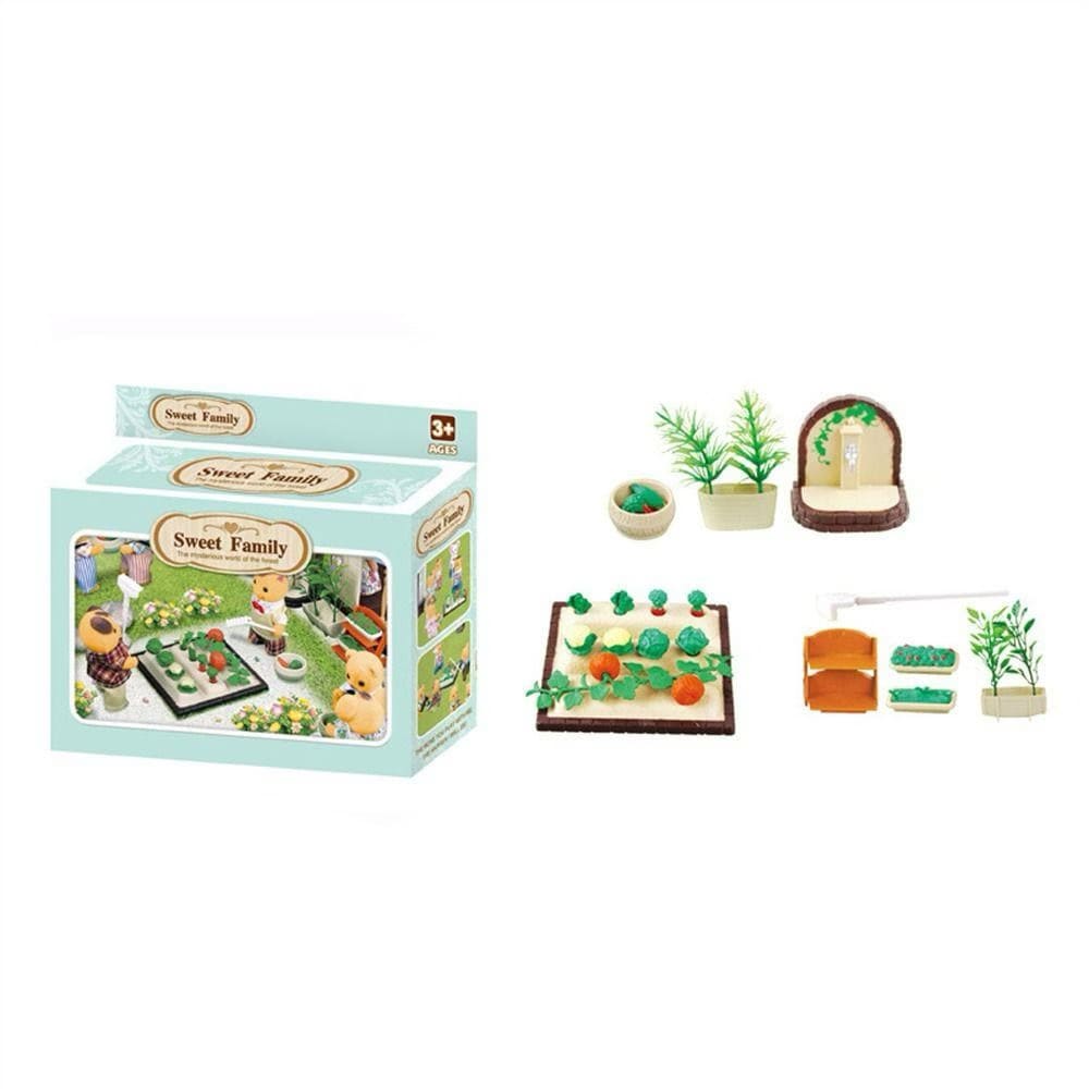 Miniature Vegetable Garden 30-Piece Playset | Dollhouse Farming Patch, Planters, Veggies & Tool for LPS & 1:12 Dioramas