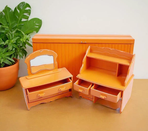Miniature Bedroom & Study Furniture Playset | Dollhouse Vanity for LPS & 1:12 Dioramas
