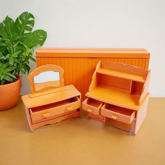 Miniature Bedroom & Study Furniture Playset | Dollhouse Vanity for LPS & 1:12 Dioramas