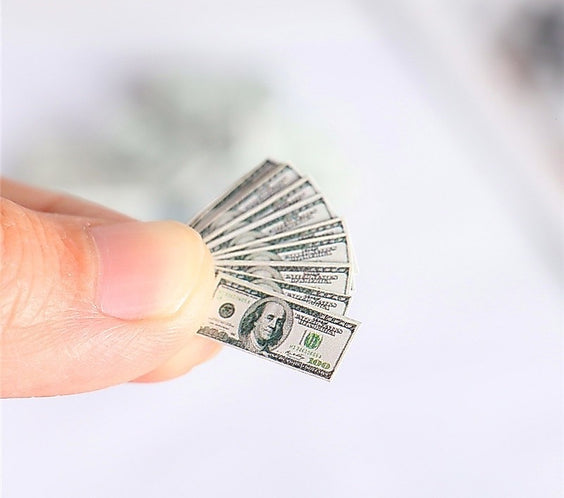 Miniature Money Stacks 1:12 Scale Prop Cash | Realistic US Dollar Bills Bundles for LPS, Dollhouse, Action Figures & Toy Photography Dioramas