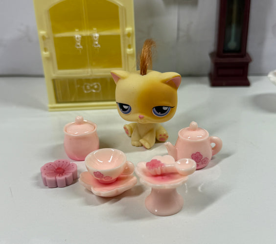 LPS Pink Floral Tea Set Trinkets