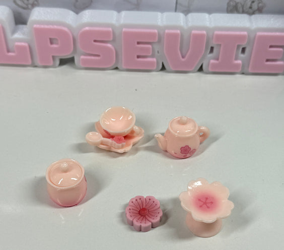 LPS Pink Floral Tea Set Trinkets
