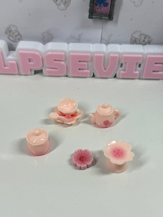 LPS Pink Floral Tea Set Trinkets
