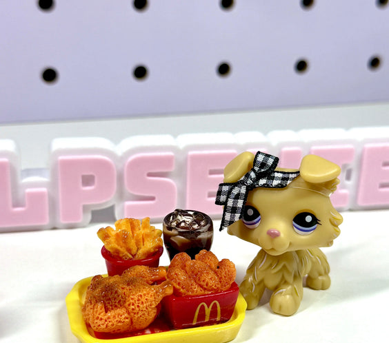 Miniature Fast Food Set with Fries, Fried Chicken, Soda & Trays