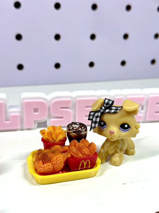 Miniature Fast Food Set with Fries, Fried Chicken, Soda & Trays