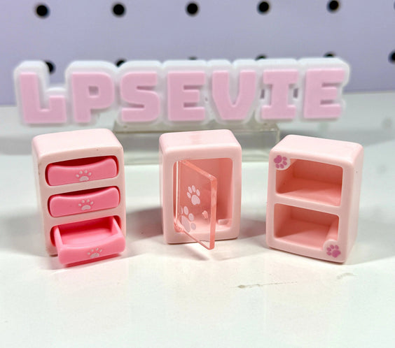 Miniature Pink Furniture Set of 3 | LPS Accessories & Dollhouse Storage