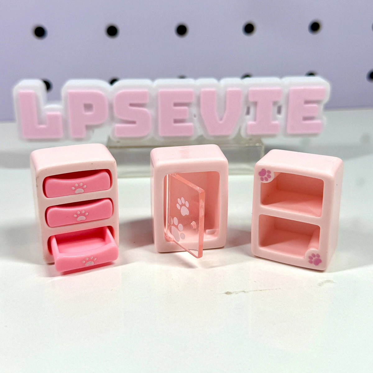 Miniature Pink Furniture Set of 3 | LPS Accessories & Dollhouse Storage