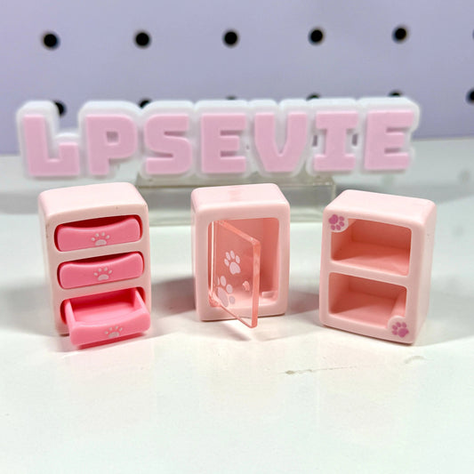 Miniature Pink Furniture Set of 3 | LPS Accessories & Dollhouse Storage