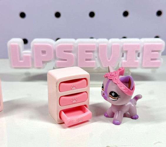Miniature Pink Furniture Set of 3 | LPS Accessories & Dollhouse Storage