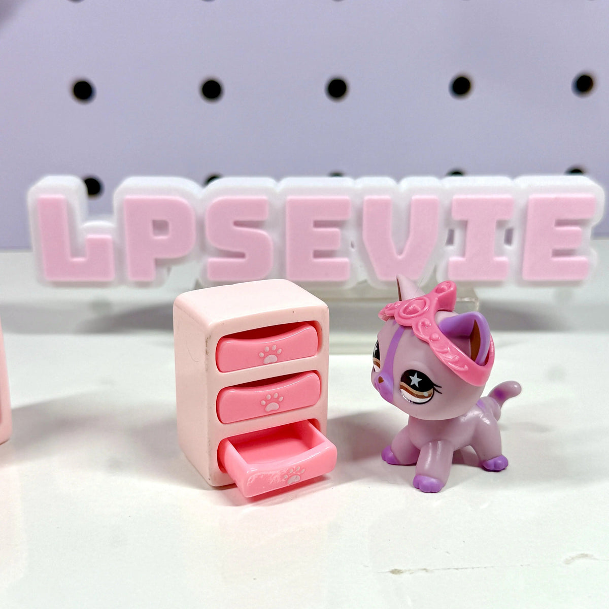 Miniature Pink Furniture Set of 3 | LPS Accessories & Dollhouse Storage