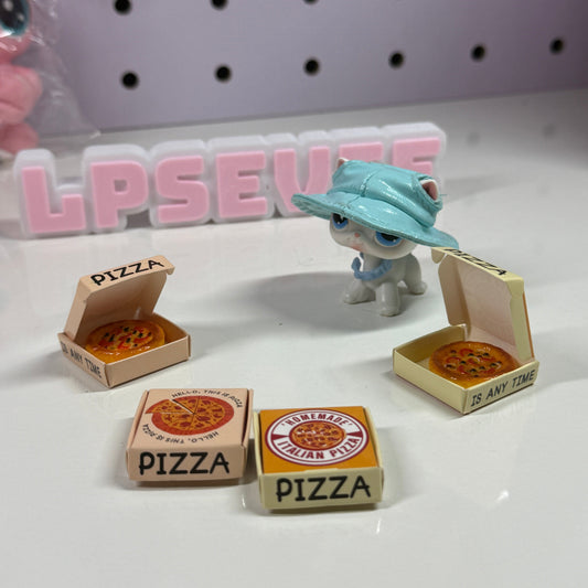 1 Set Miniature Pizza Box & Pizza | Dollhouse Food Accessory Opening Pizza Box
