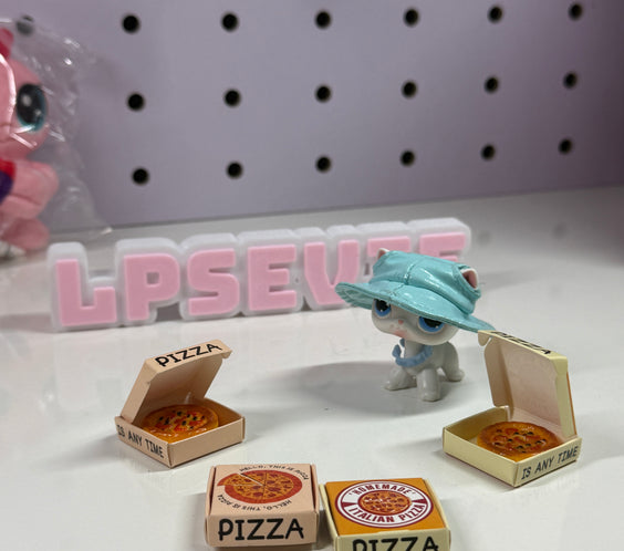 1 Set Miniature Pizza Box & Pizza | Dollhouse Food Accessory Opening Pizza Box