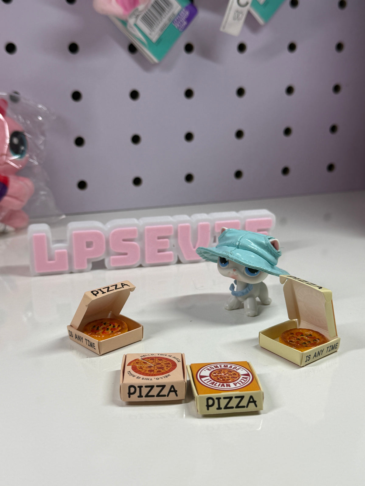 1 Set Miniature Pizza Box & Pizza | Dollhouse Food Accessory Opening Pizza Box