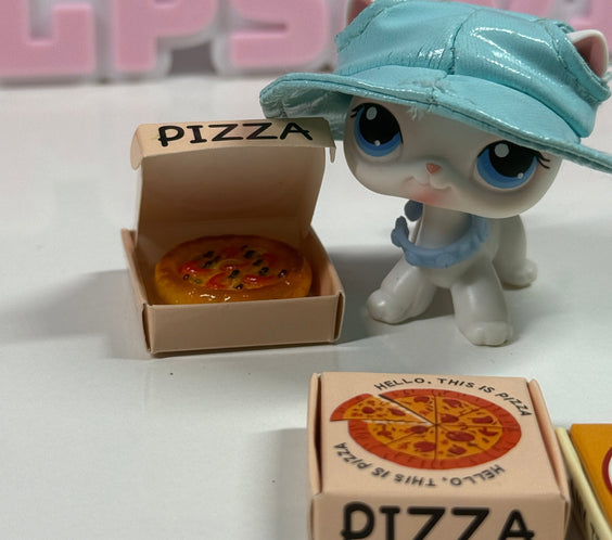 1 Set Miniature Pizza Box & Pizza | Dollhouse Food Accessory Opening Pizza Box