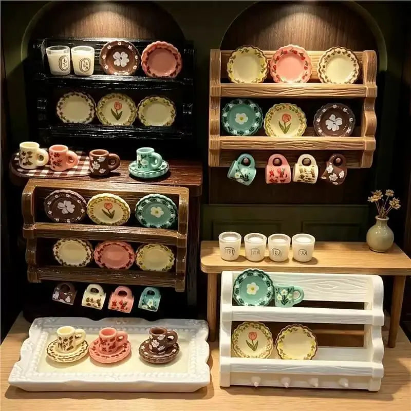 Miniature Wall-Mounted Plate & Cup Rack | LPS Kitchen Accessories