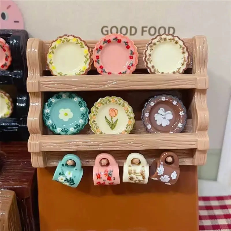 Miniature Wall-Mounted Plate & Cup Rack | LPS Kitchen Accessories