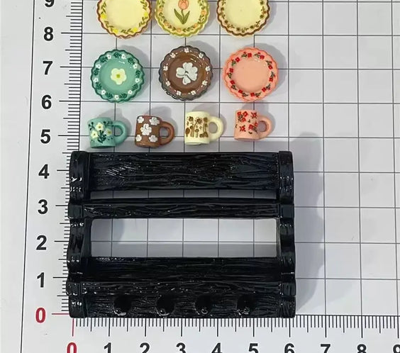 Miniature Wall-Mounted Plate & Cup Rack | LPS Kitchen Accessories