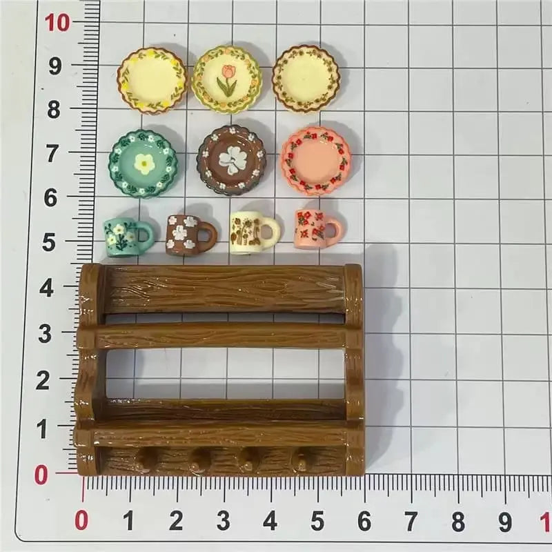 Miniature Wall-Mounted Plate & Cup Rack | LPS Kitchen Accessories