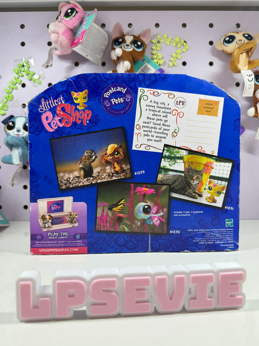 Littlest Pet Shop NIB Postcard Pets 3-Pack #1231 1232 1233 Cat Dragonfly Squirrel