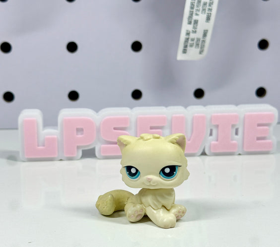 Authentic LPS #428 Cream Persian Cat Blue Eyes Littlest Pet Shop ✨