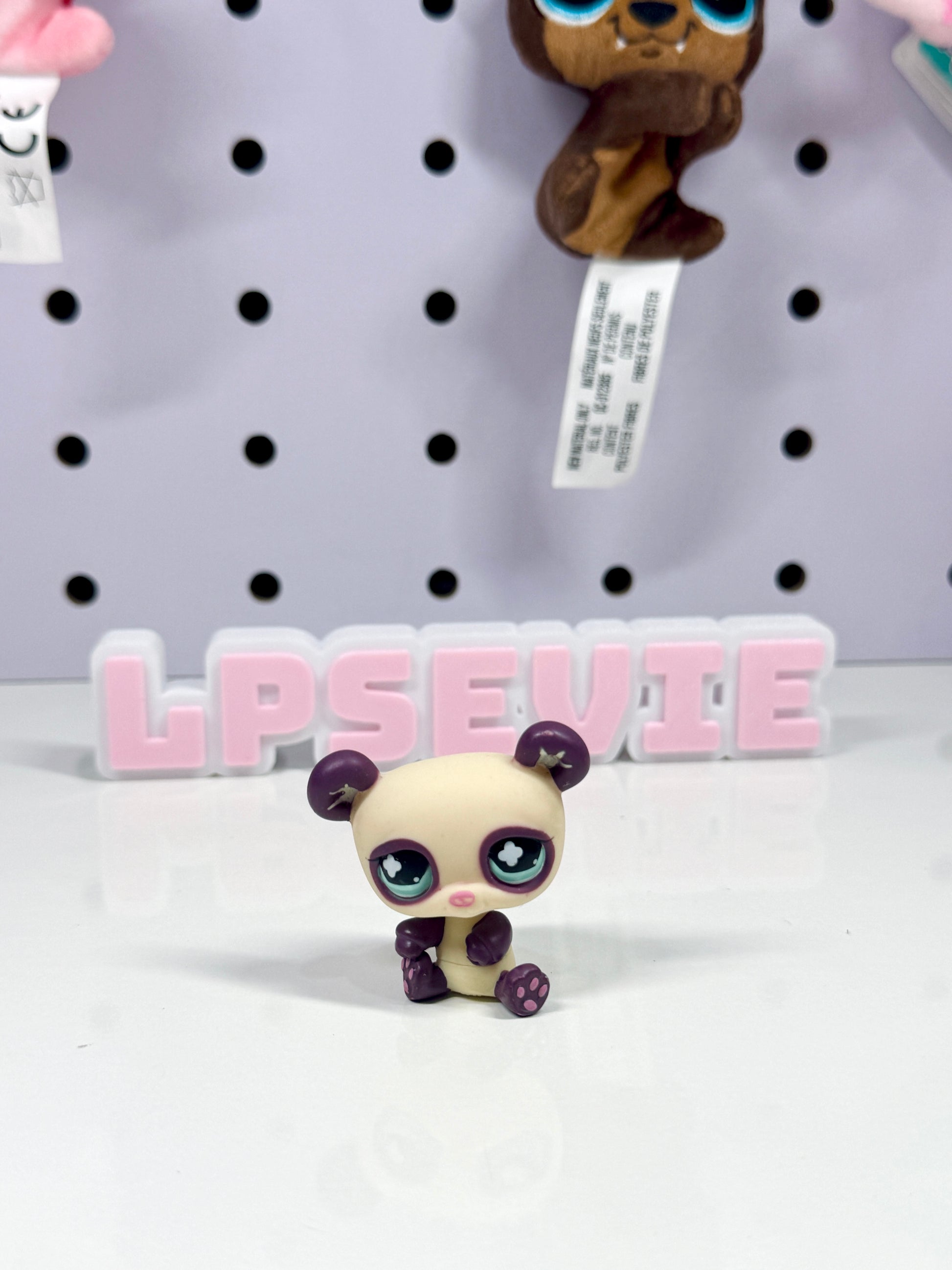 Littlest Pet Shop Authentic LPS #822 Panda Bear Purple Funniest Aqua Eyes Hasbro