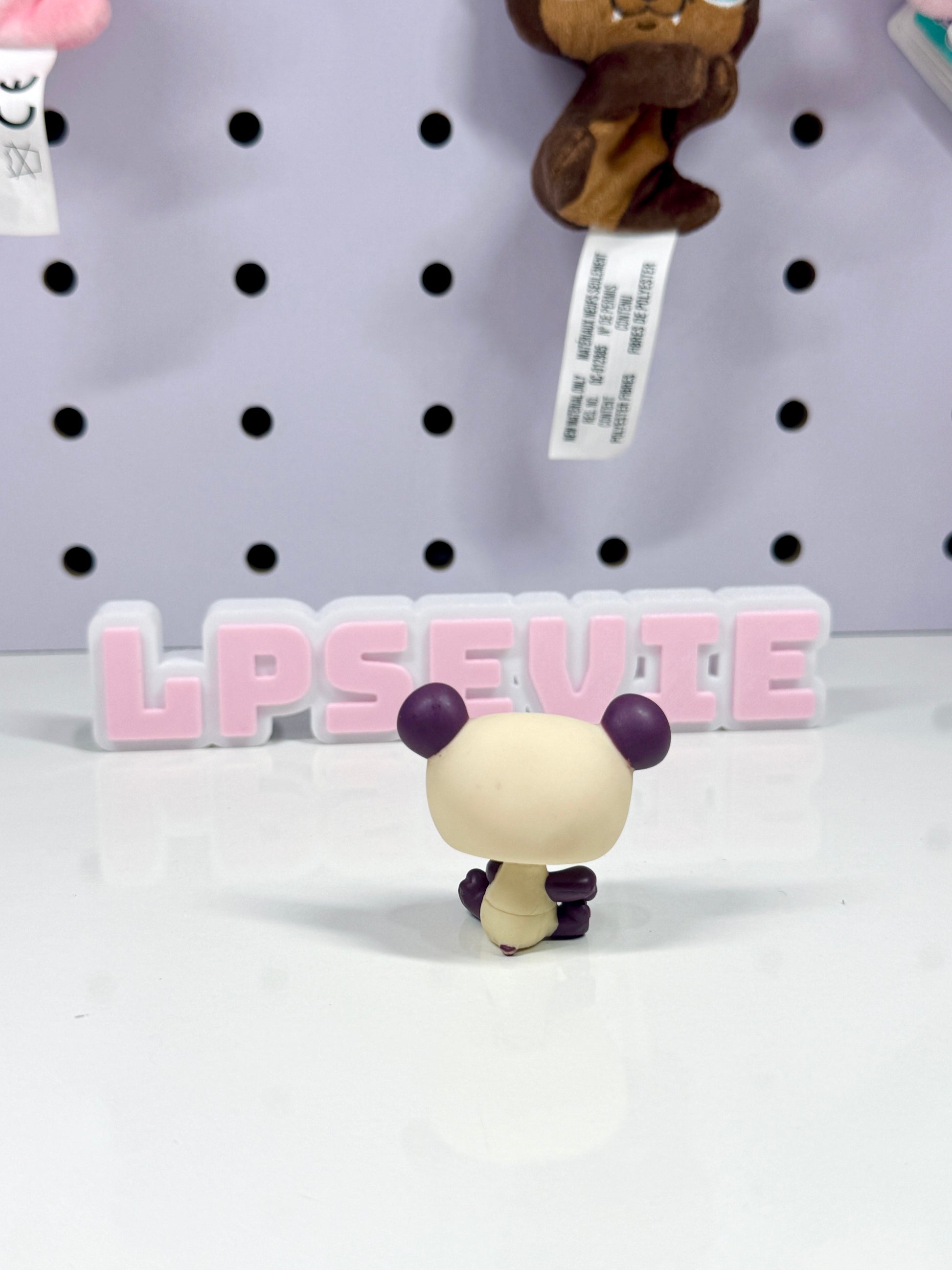 Littlest Pet Shop Authentic LPS #822 Panda Bear Purple Funniest Aqua Eyes Hasbro