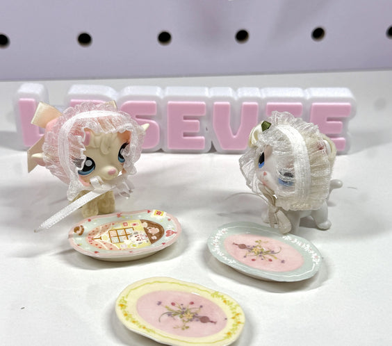 🍽️ Miniature Cute Plate & Tray Trinket Set for LPS | Kawaii Plates, Trays & Kitchen Decor