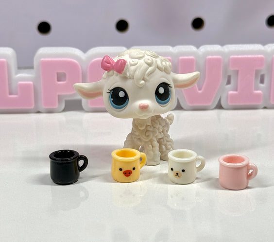 ☕ Kawaii Mini Mug Set for LPS – Set of 4 Cups ✨