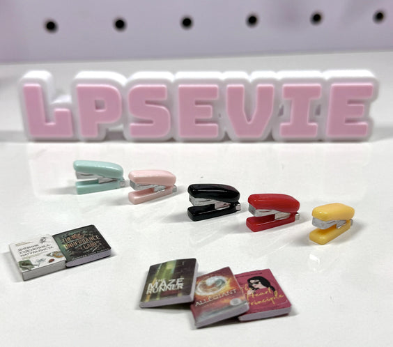 📚 Mini Stapler + Books Trinket Set for LPS ✨