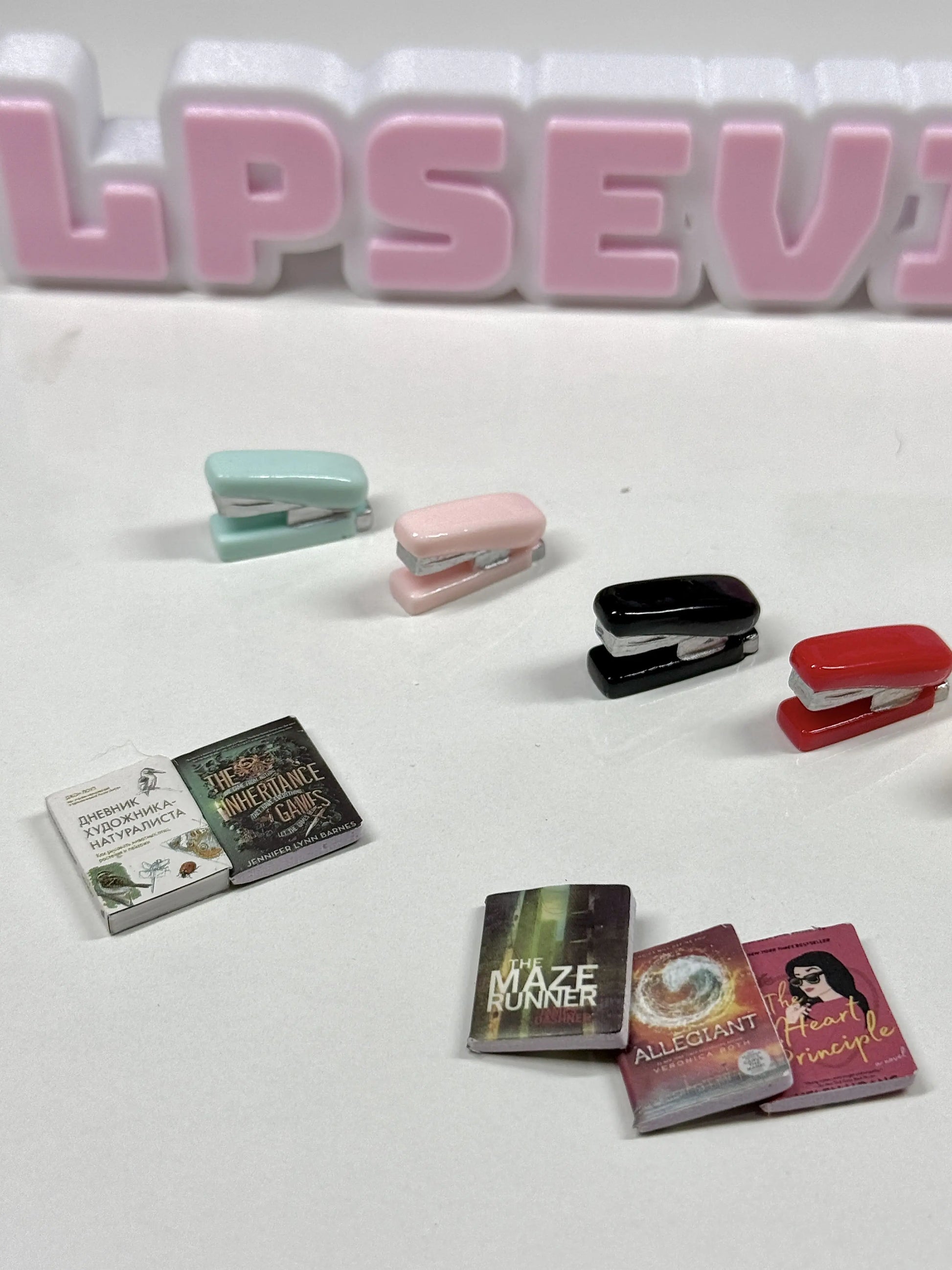 📚 Mini Stapler + Books Trinket Set for LPS ✨
