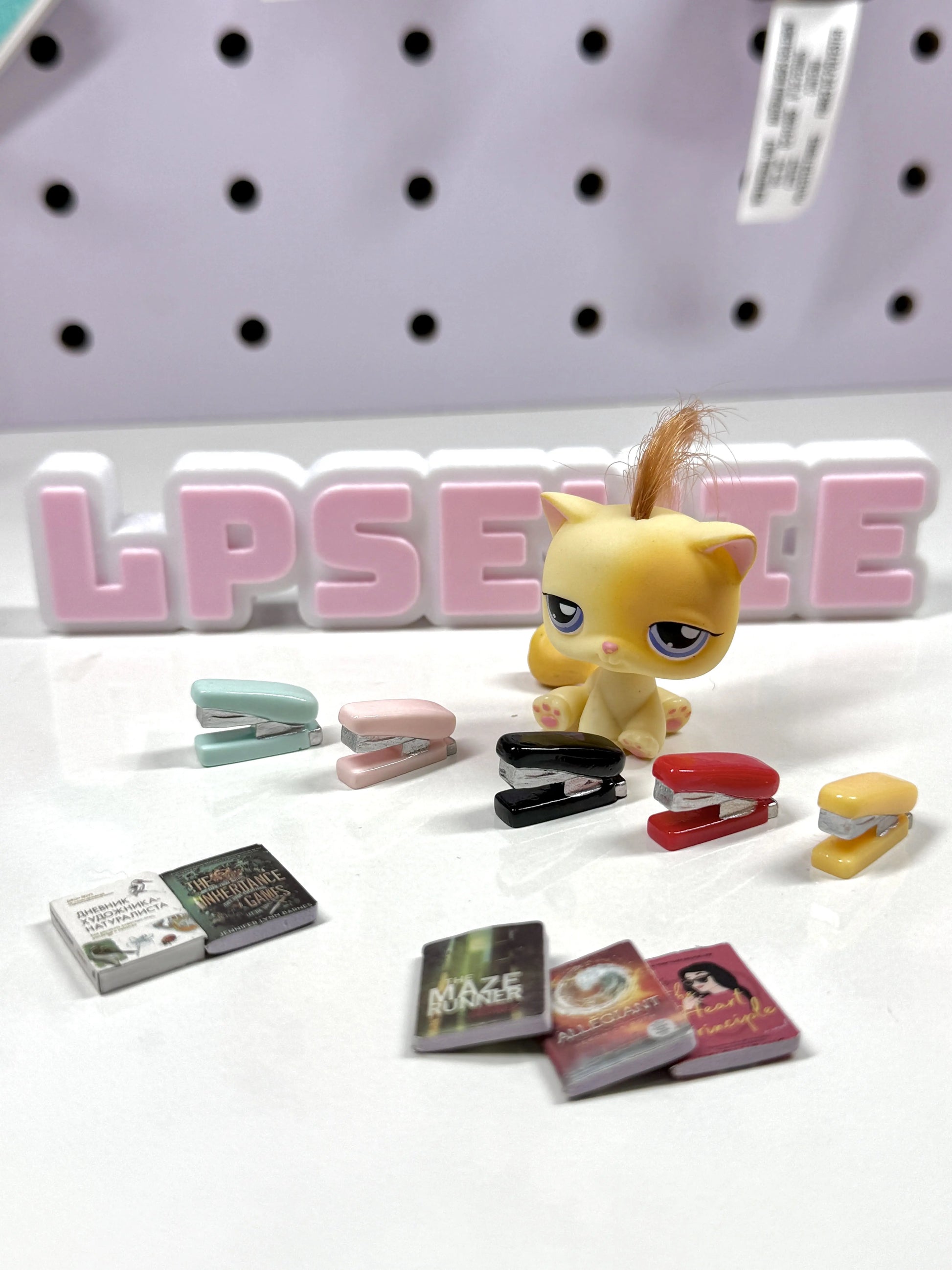 📚 Mini Stapler + Books Trinket Set for LPS ✨