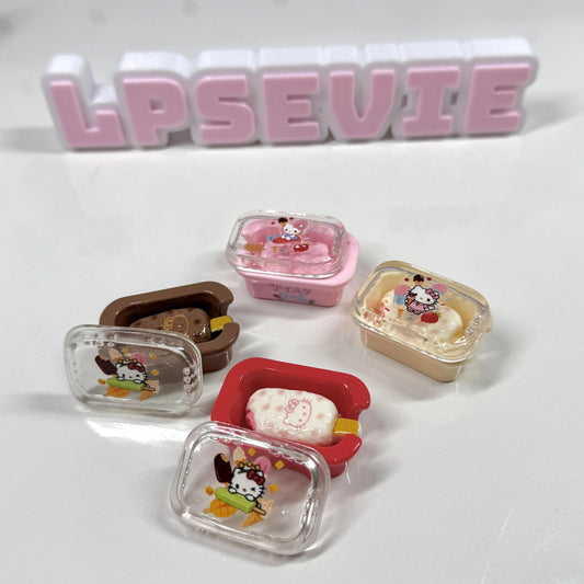 Miniature Cute Popsicle Ice Cream Tub with Clear Lid | Dollhouse Cafe & Dessert Food Set