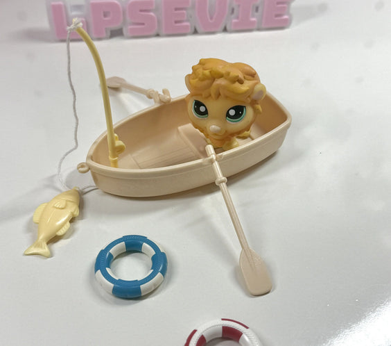 Miniature Fishing Boat Set for LPS | Boat, Floaties & Fishing Rod Accessories