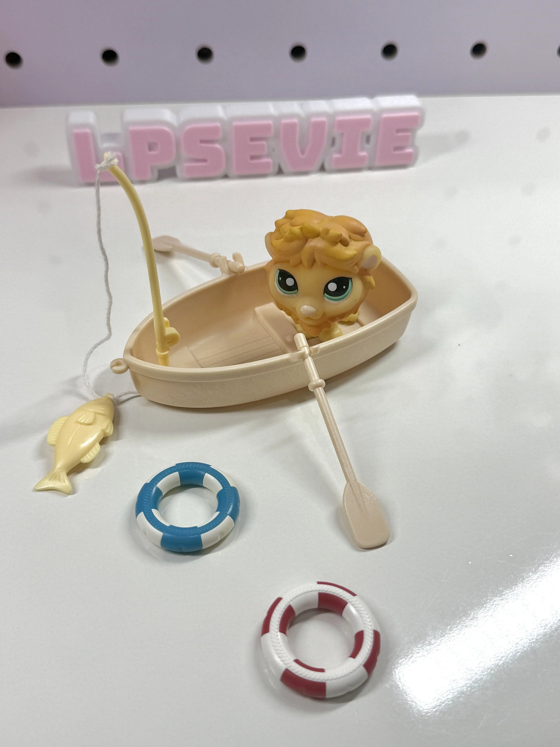 Miniature Fishing Boat Set for LPS | Boat, Floaties & Fishing Rod Accessories
