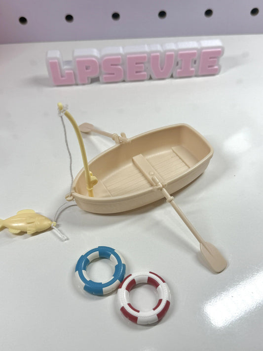 Miniature Fishing Boat Set for LPS | Boat, Floaties & Fishing Rod Accessories