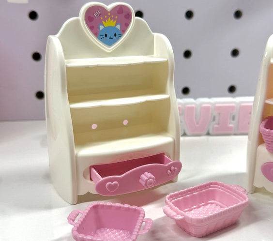 Market Shelf Set for LPS | Mini Grocery Display Rack with Baskets