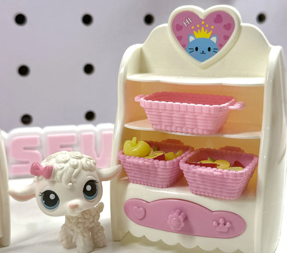 Market Shelf Set for LPS | Mini Grocery Display Rack with Baskets